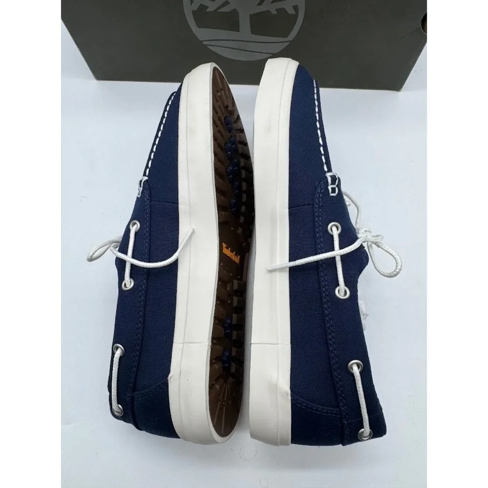 Timberland Union Wharf 2-Eye Boat Shoe Mens 7 Navy Canvas Deck Shoe TB0A1Q86019
